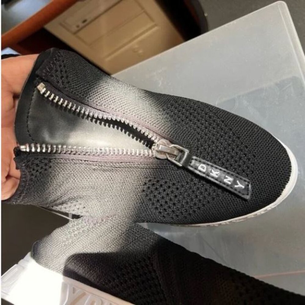 DKNY Men's Black Zipper Textile Casual Shoes